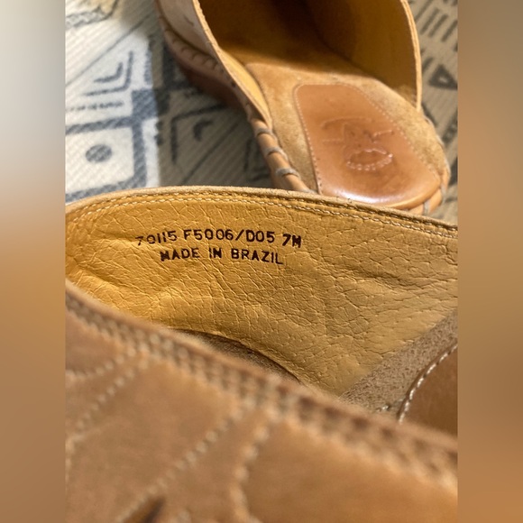 Frye Charlotte Mule Clog Shoes Tan Embroidered Western Size 7 - Picture 6 of 6